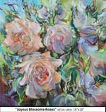 Joyous Blossoms-Roses, Oil on Canvas